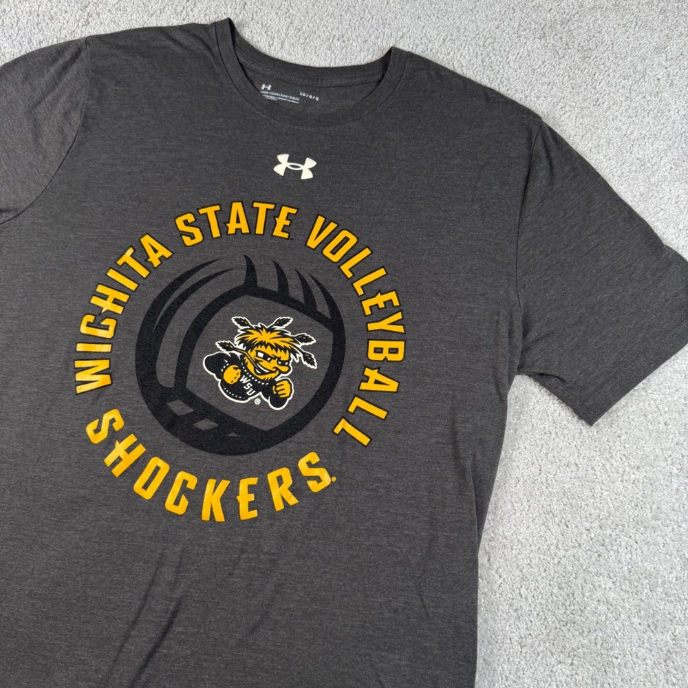 Wichita State Volleyball Shockers Under Armour T-Shirt Mens Large Gray NCAA Tee